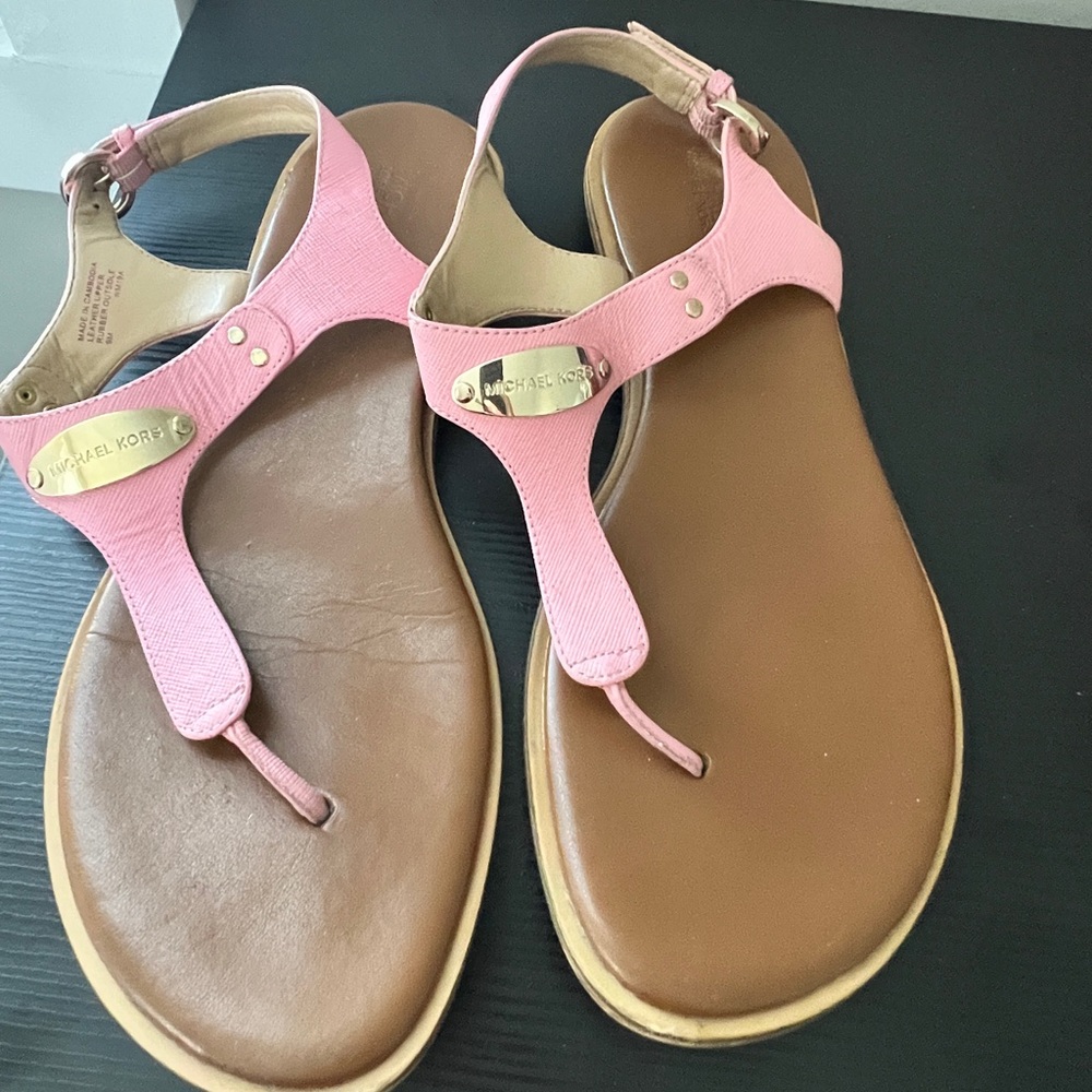 Michael Kors Pink and Brown Sandals
